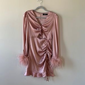 Akira dress w/ feather cuffs